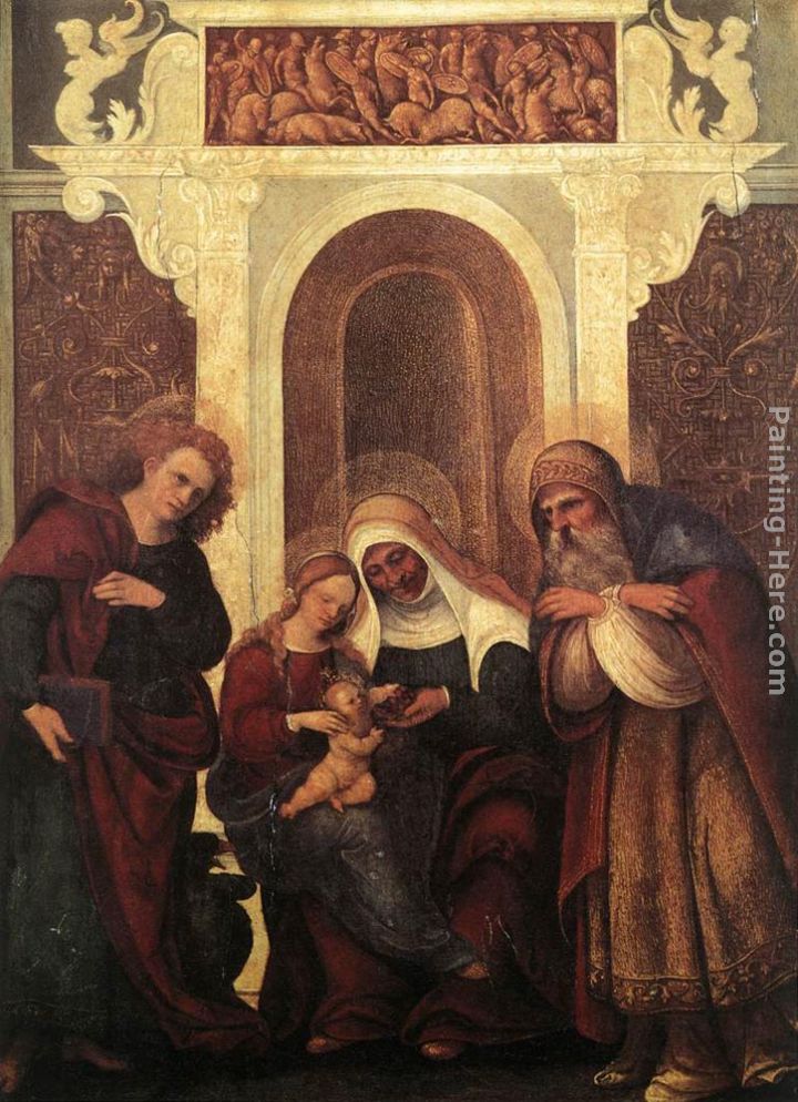 Madonna and Child with Saints painting - Ludovico Mazzolino Madonna and Child with Saints art painting